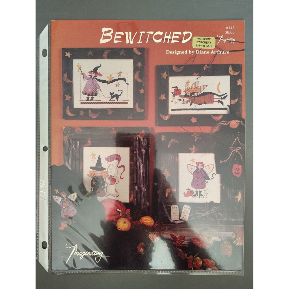 Imaginating #145 Cross Stitch Pattern Leaflet Bewitched Halloween 4 Patterns